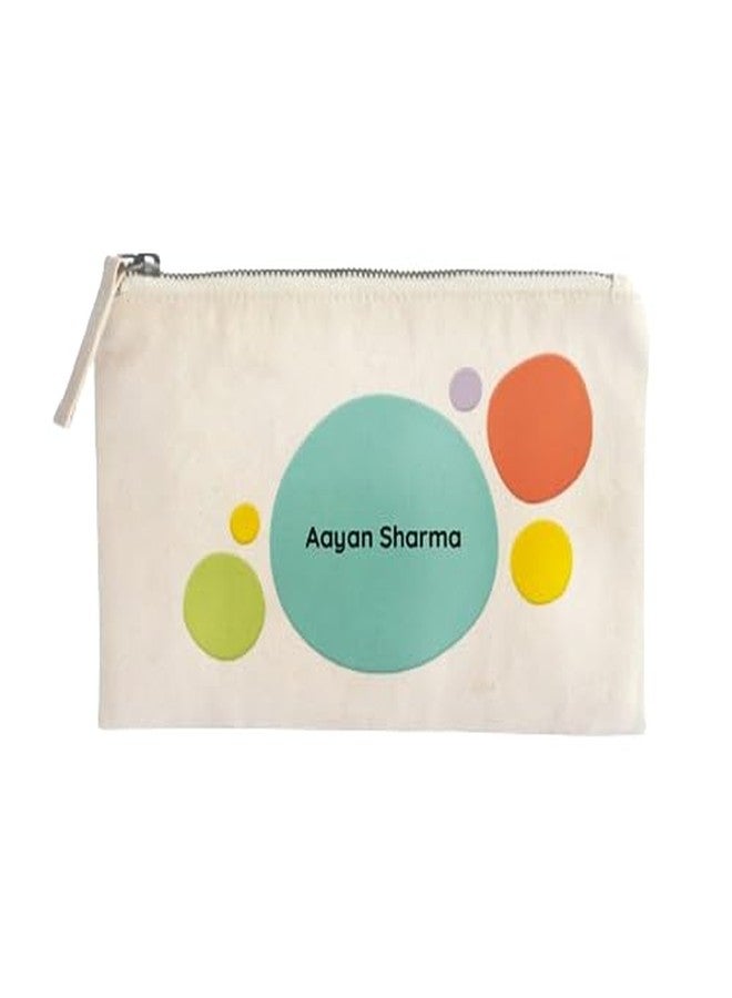 زوبو حقيبة زوبو متعددة الاستخدامات، قابلة للتخصيص بأسماء الأطفال، مصنوعة من القطن الخالص ١٠٠٪ مع سحاب، حقيبة أقلام للأولاد والبنات، منظم أدوات مدرسية للأطفال من زوبو كيدز - Image 1